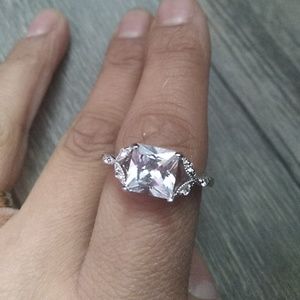 Statement Diamond like Cz sterling silver ring